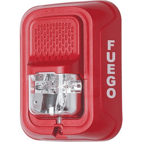 System Sensor SRL - SP Indoor Selectable Output Strobe, Wall Mount, "FUEGO" Marking - PGT Electrical Supplies